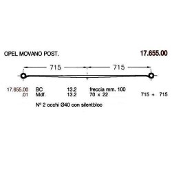 MAESTRA BALLESTA T PAR RENA MASTER OPEL MOVANO 70*22 715+715 C/S