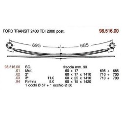 KIT REFUERZO BALLESTAS T.PARAB FORD 125 T350 60/25 710+700