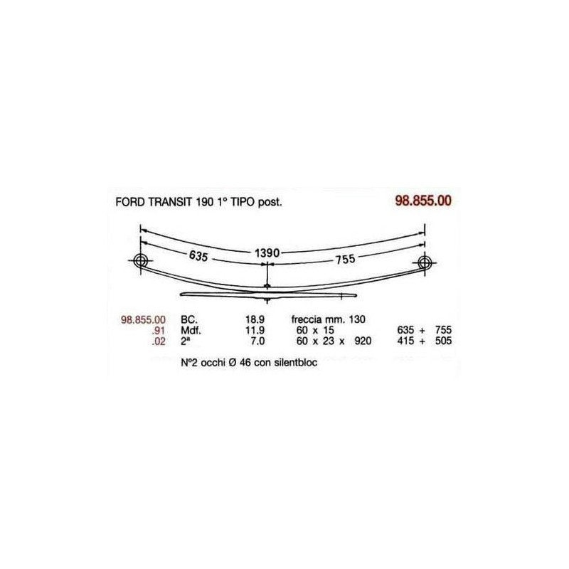 MAESTRA BALLESTA T PAR FORD TRANSIT 190 60/15 635+755 @46 C/S