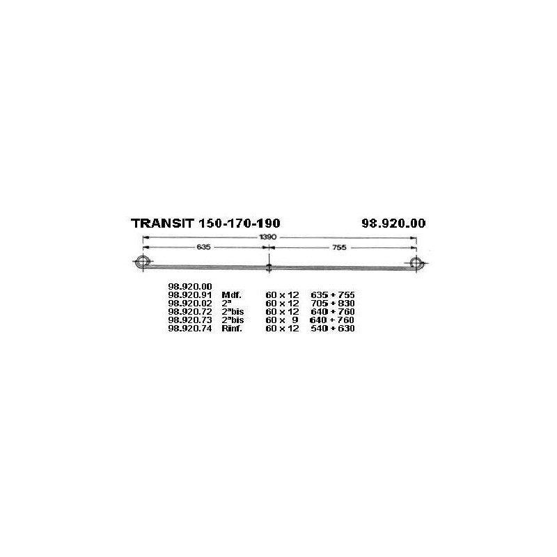 MAESTRA BALLESTA  T FORD TRANSIT 150-170-190 60/11 755+635 @46