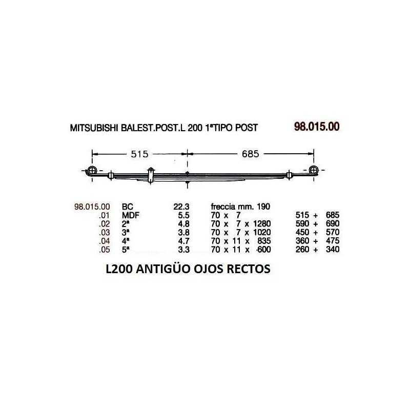 BTA REFOR T MITSSUB L200 OJOS RECTOS ANTES 2006 4+2H 70/7 515+685 @40 @28