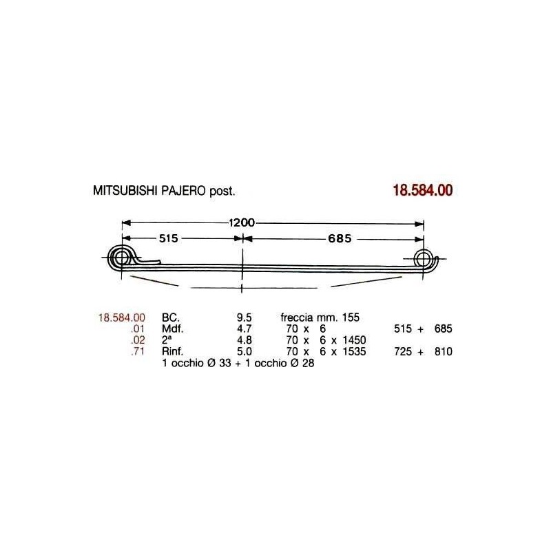 RFZO. T .MITSUBISHI PAJERO 70/6 725+810