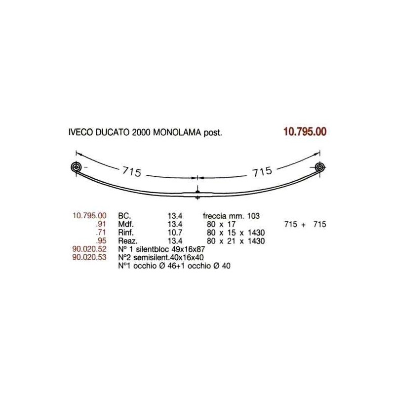 KIT REFUERZO T PAR DUCATO 2000/CITROEN 80/15*1430