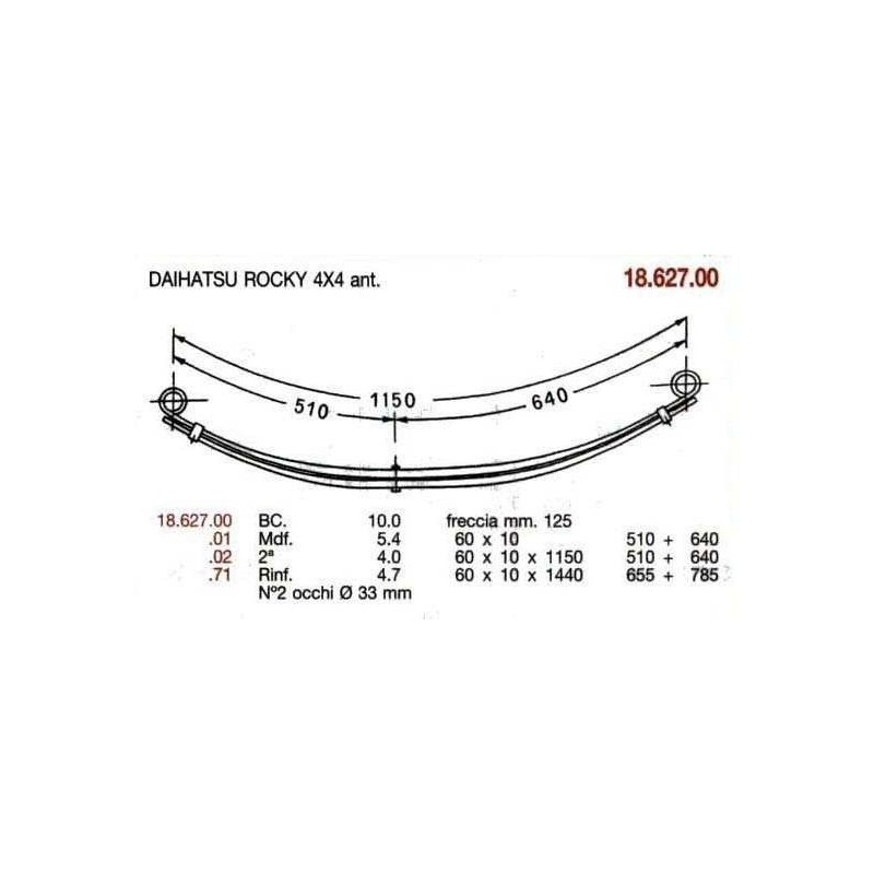KIT RFZO. D. PAR DAIHATSU ROCKY 60/10 655+785