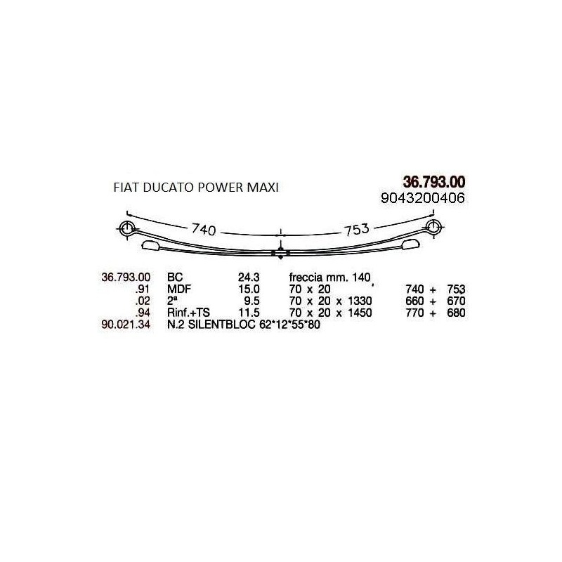 KIT RFZO T PAR  DUCATO POWER MAXI 70/20 770+680