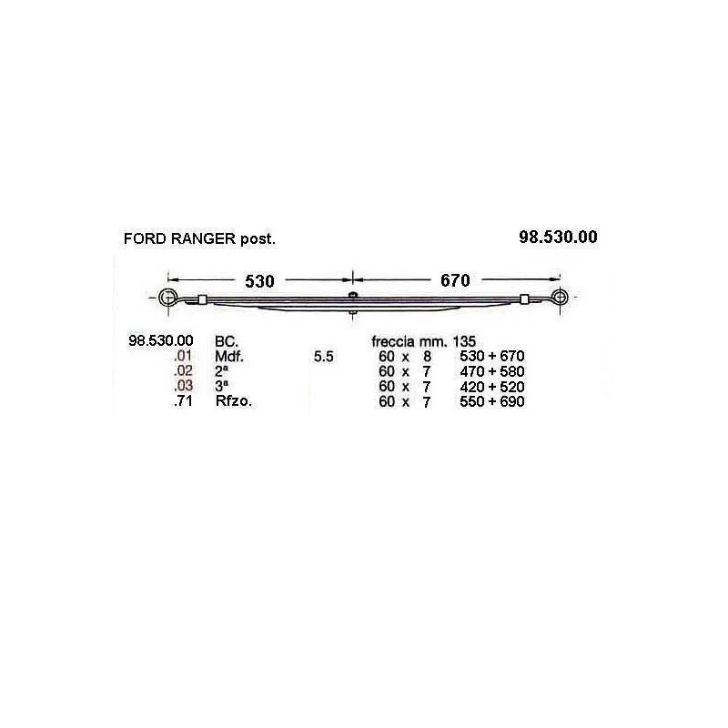 KIT RFZO. T. FORD RANGER 60/7 550+690