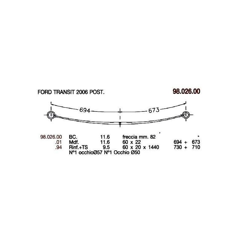 MAESTRA BALLESTA T PAR FORD TRANSIT 60*22 695+680