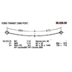 KIT REFUERZO BALLESTAS  T PAR TRANSIT  60*22 695+680