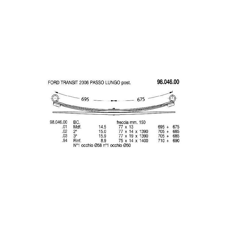 KIT RFZO T PAR TRANSIT 75/14 710+690 CH LARGO