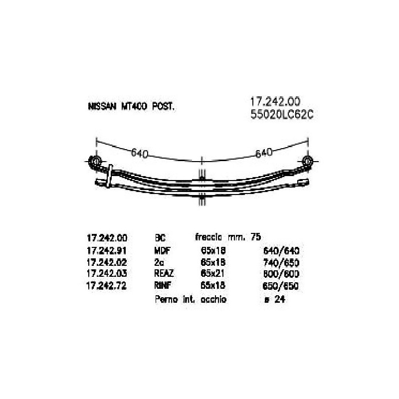 BALLESTA TRA. PARB. NISSAN NT400 65/18 640+640 @45