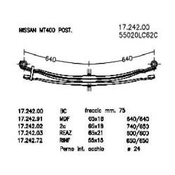 TERCERA BALLESTA T PAR NISSAN NT400  65/21*600+600