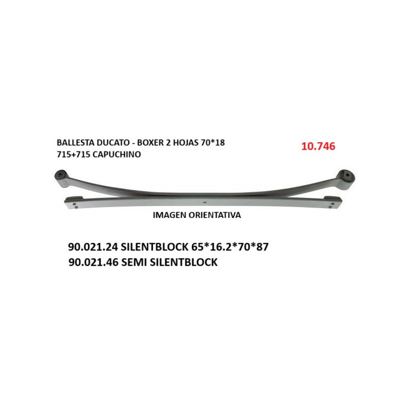 KIT DE REFUERZO DE BALLESTA DUCATO - BOXER 2 HOJAS 70*18 715+715