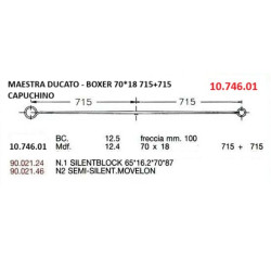 HOJA SEGUNDA DE LA  BALLESTA TRASERA DUCATO - BOXER 70*18 715+715 CAPUCHINO
