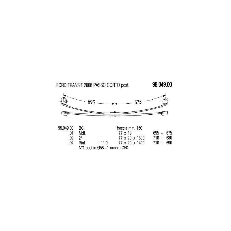 KIT RFZO T PAR TRANSIT 75/20 710+690 CH. CORTO