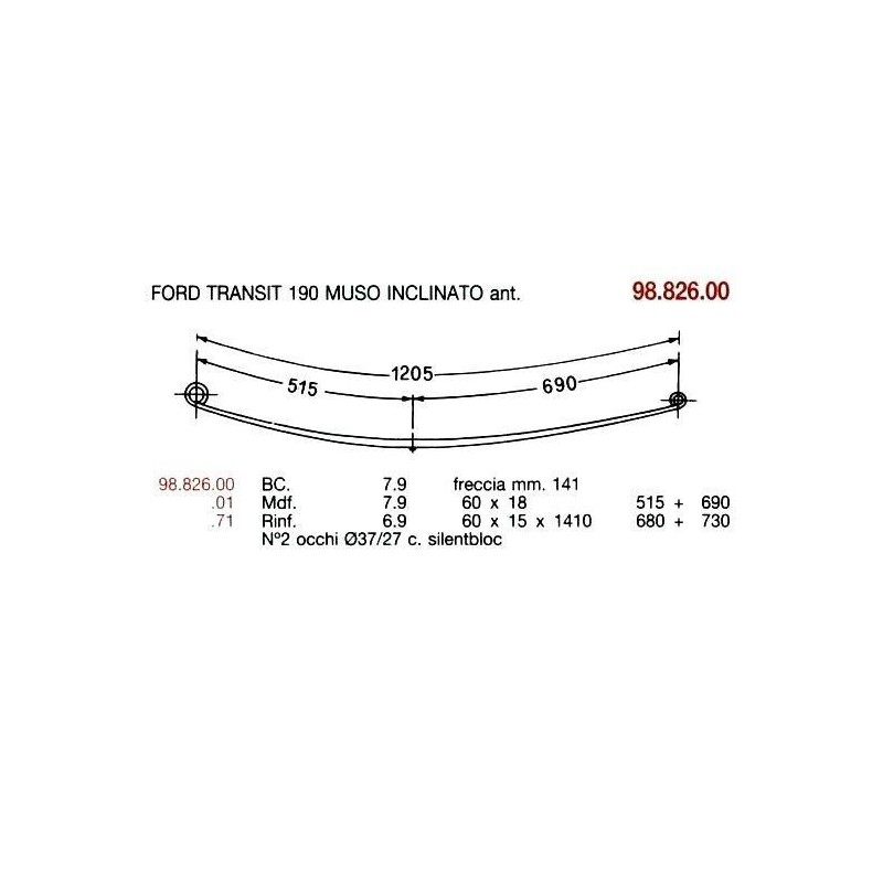 KIT RFZO D PAR FORD TRANSIT 190 60/15 680+730