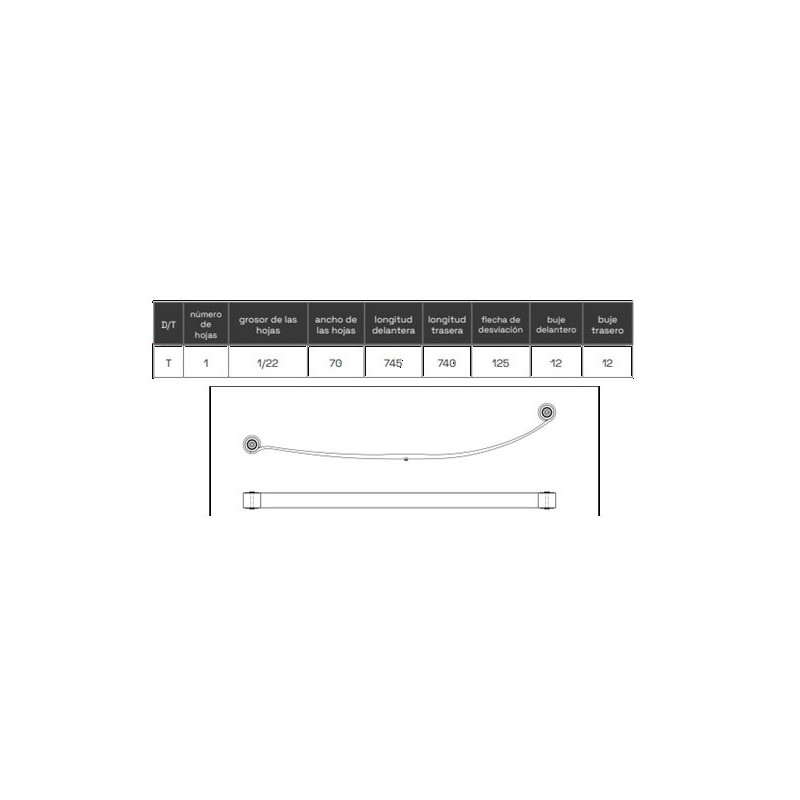 BALLESTA  TRASERA MERCEDES SPRINTER 2018 -       70*22 745+740