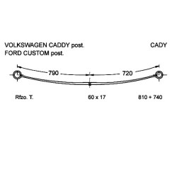 BALLESTA T VOLKSWAGEN CADDY Y FORD CUSTOM 60/17 790+720 C/S