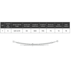 BALLESTA REFORZADA FORD RANGER 2006-2012  + 5 CMS +500KGRS 1486845