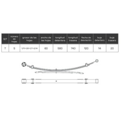 KIT DE REFUERZO PARA LA BALLESTA FORD RANGER 2011 - ADELANTE AB315B669FR