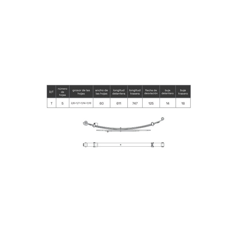 BALLESTA ISUZU D-MAX 2012-ADELANTE 898215510 CARGA ESTANDARD