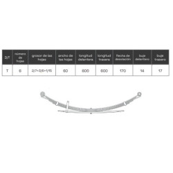 BALLESTA REFORZADA ISUZU D-MAX 2002-2012 8979468160 +5CMS +CARGA ADICIONAL