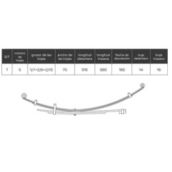 BALLESTA MITSUBISHI L200 1996-2007 MR519580 CARGA ESTANDAR