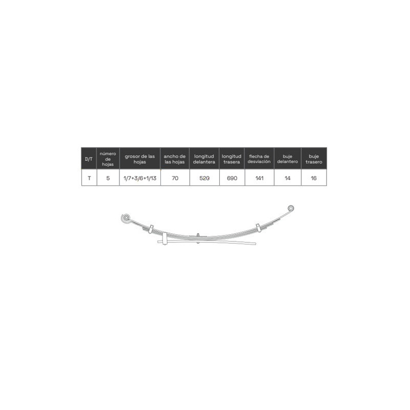MAESTRA DE LA BALLESTA MITSUBISHI L200 2005-2015 MR992595 MR992597