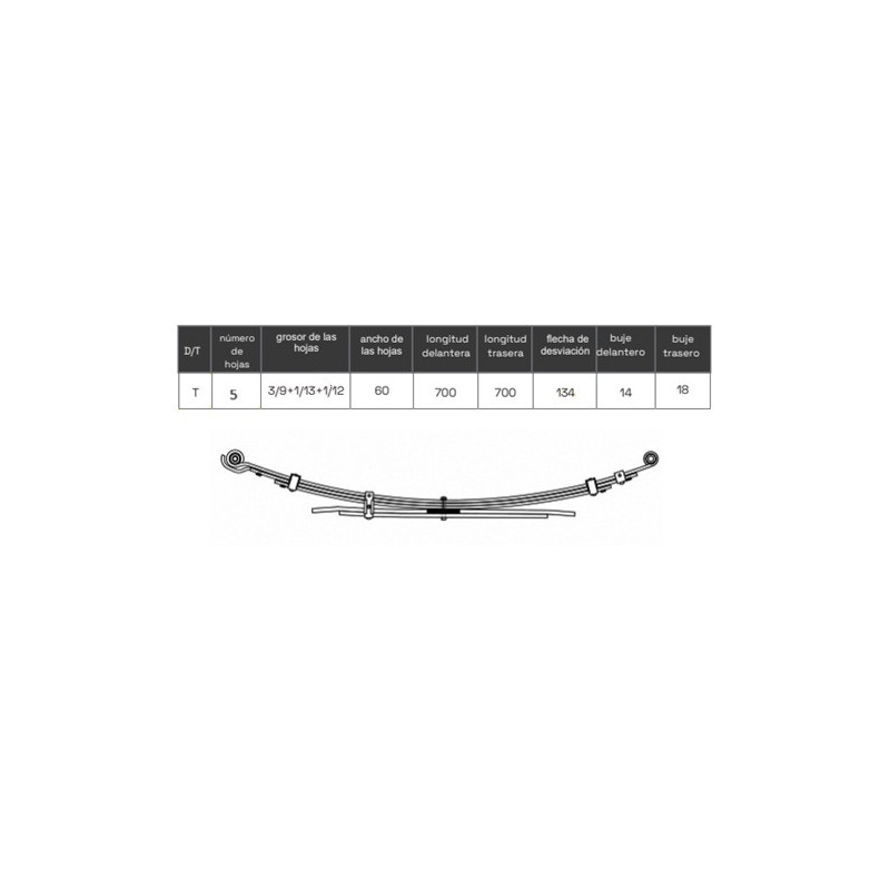 KIT DE REFUERZO DE LA BALLESTA TOYOTA HILUX 2015-ADELANTE +5CMS +500KGRS 482100K700