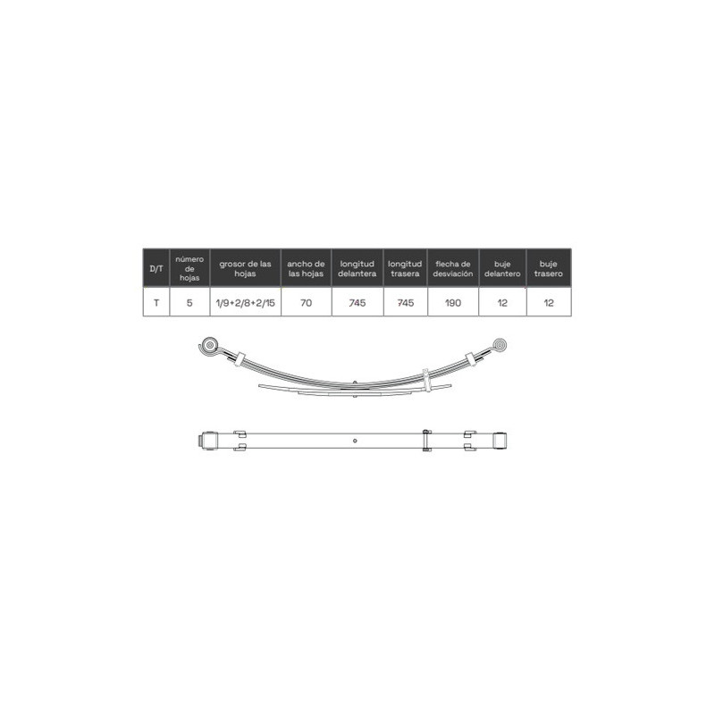 MAESTRA DE LA BALLESTA VOLKSWAGEN AMAROK 2010-2022 2H0511151J