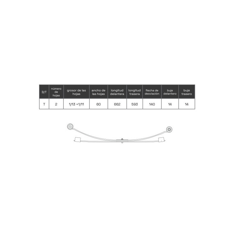 KIT DE REFUERZO BALLESTA FORD CONNECT 2002-2013 +ALTURA + CARGA 2T145560ER - 5T165560AA
