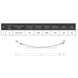 BALLESTA FORD TRANSIT 1991-2000 3 HOJAS 95VB5560MA