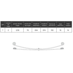 BALLESTA FORD TRANSIT 2006-2014 2 HOJAS 6C115560FC