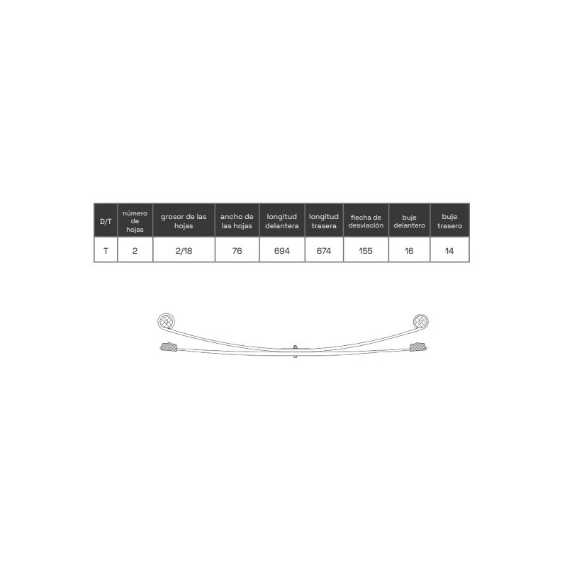 BALLESTA FORD TRANSIT 2006-2014 2 HOJAS 6C115560FC