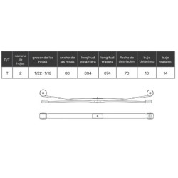 BALLESTA FORD TRANSIT 2006-2014 2 HOJAS 6C115560ND