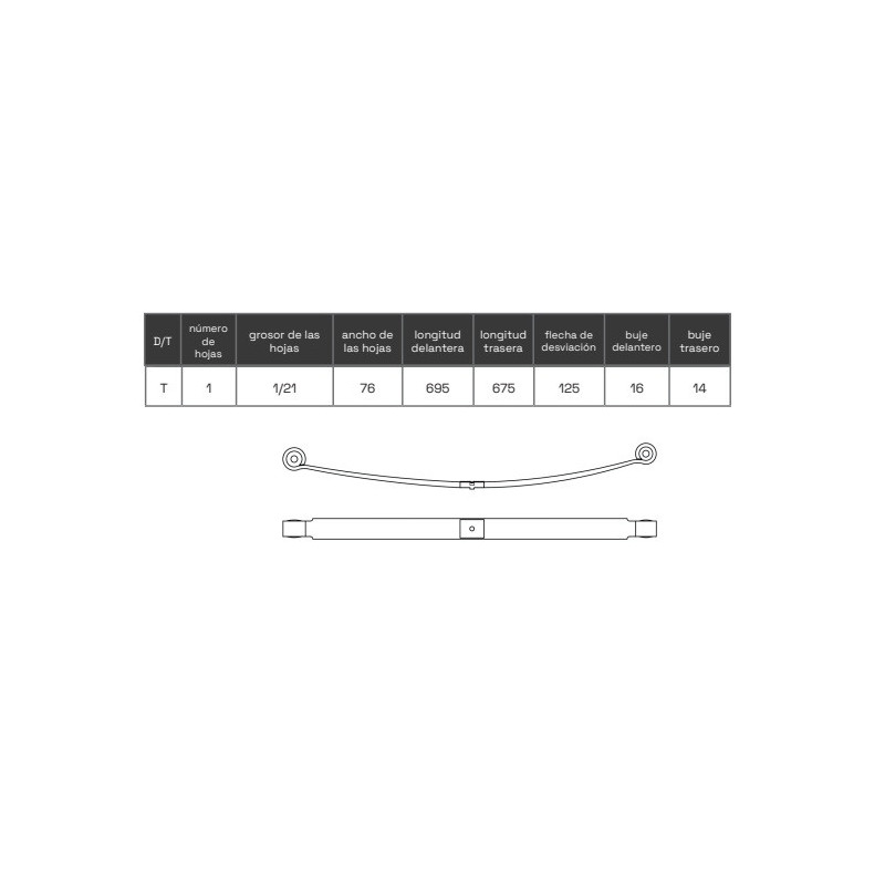 KIT DE REFUERZO DE LA BALLESTA FORD TRANSIT 2006-2014 +5CMS +CARGA 6C115560RB
