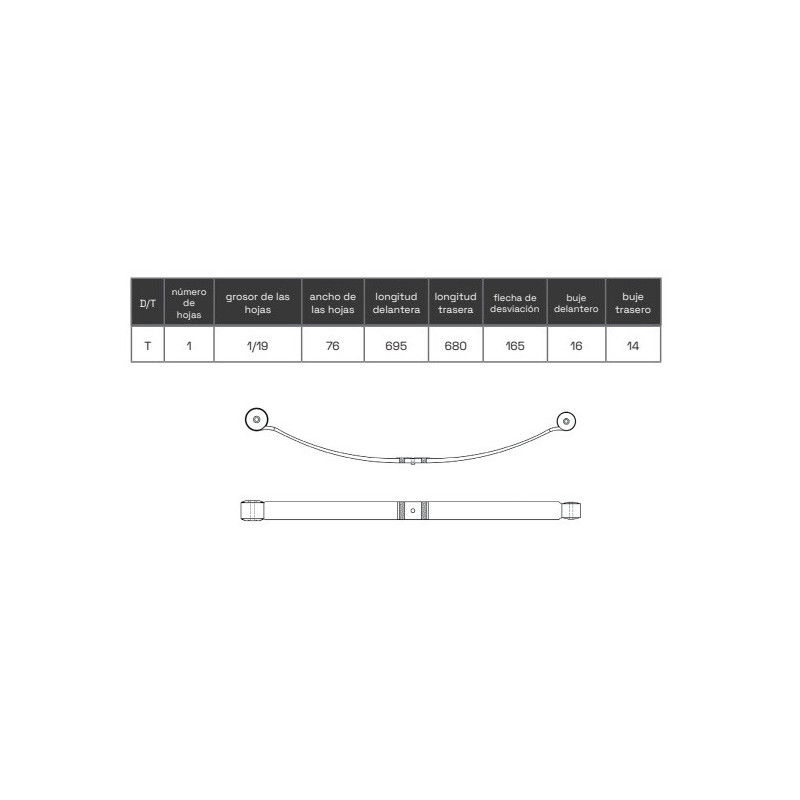 KIT DE REFUERZO DE LA BALLESTA FORD TRANSIT 2013 - ADELANTE +5CMS + CARGA BK315560CD