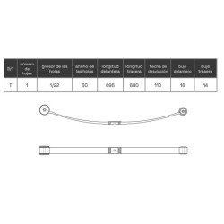 KIT DE REFUERZO DE LA BALLESTA FORD TRANSIT Y CUSTOM 2012 - ADELANTE +5CMS + CARGA BK315560LF