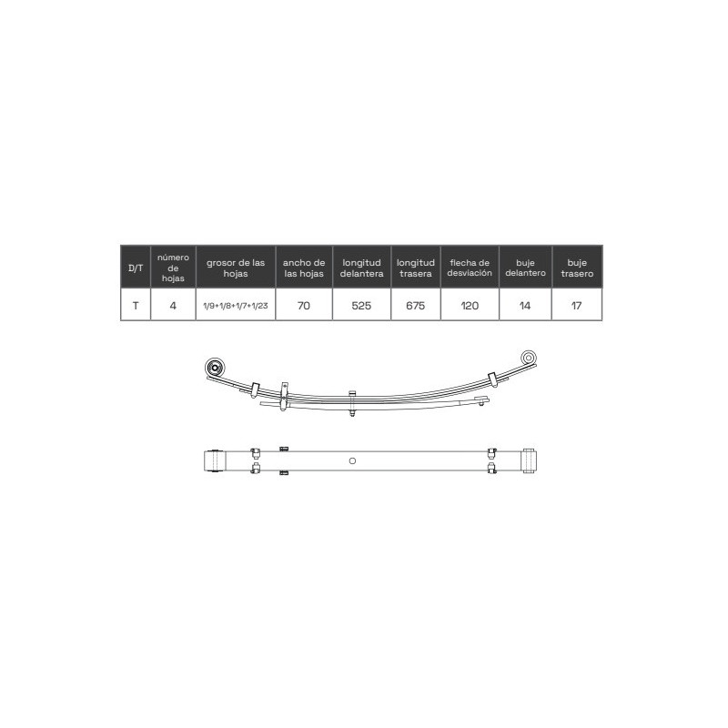 BALLESTA HYUNDAI H-1 2008-ADELANTE 551004H700