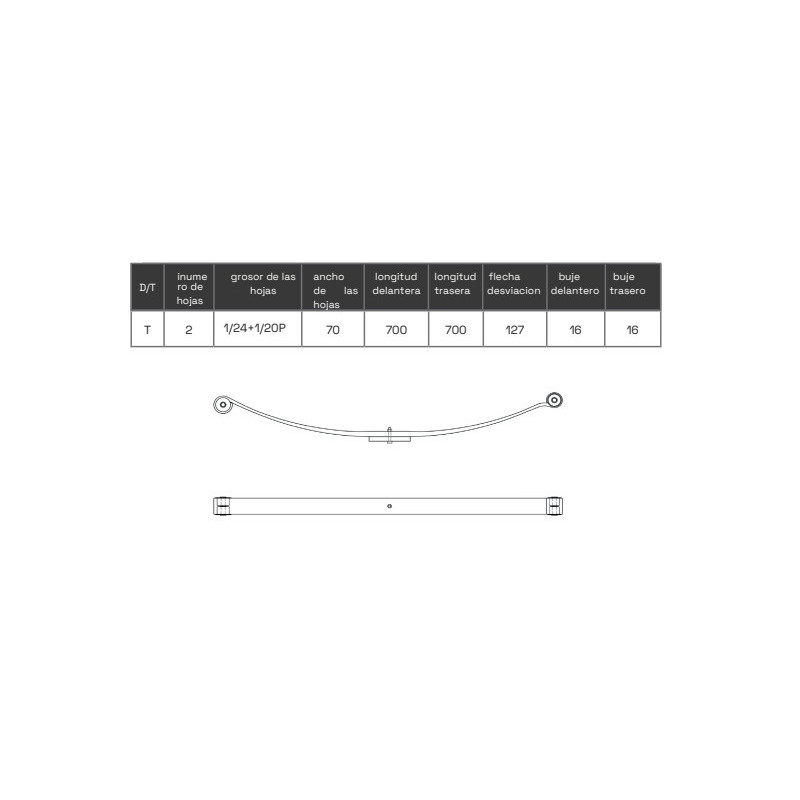 BALLESTA IVECO DAILY 2014 - ADELANTE 5801642218
