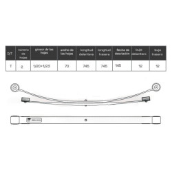 KIT DE REFUERZO BALLESTA MAN TGE VOLKSWAGEN CRAFTER 2017 - ADELANTE 2 HOJAS +5CMS + CARGA 2N0511151AA