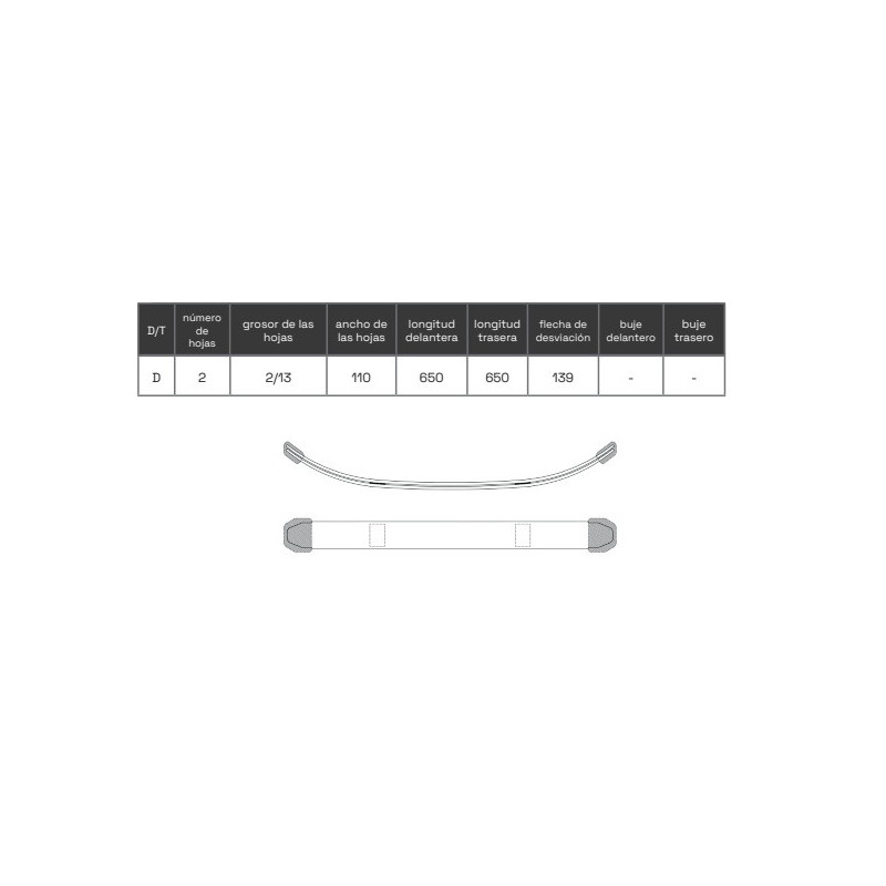 BALLESTA TRANSVERSAL MERCEDES SPRINTER 1995-2006 Y 2013- ADELANTE 2 HOJAS 9033200001 9043200401