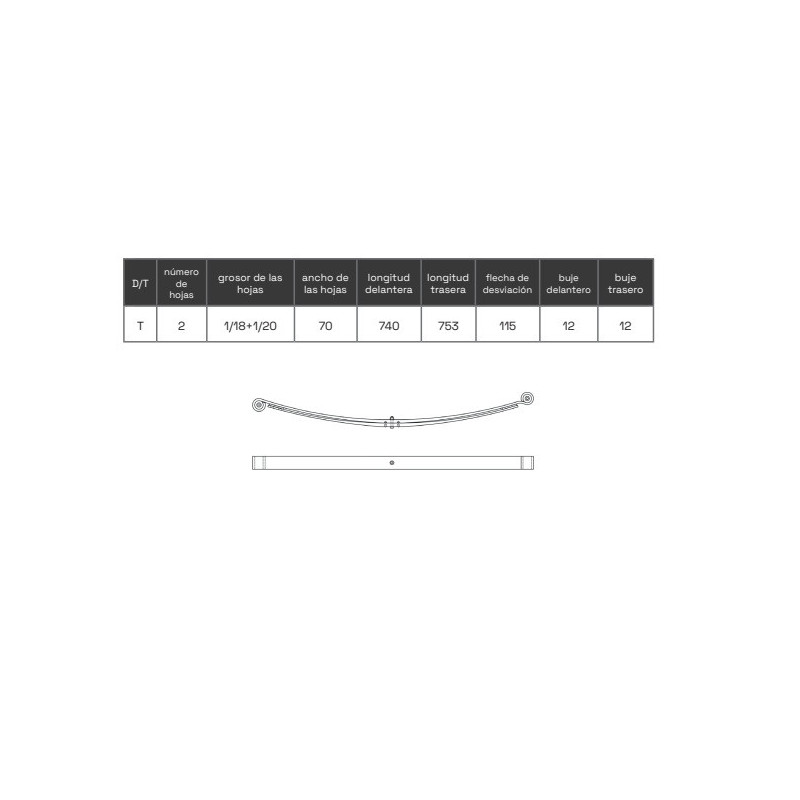 BALLESTA MERCEDES SPRINTER 2 HOJAS 1995-2006 2013 - ADELANTE 9033201906