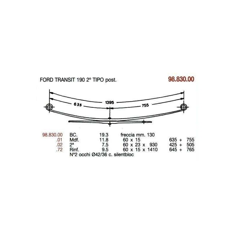 KIT RFZO T PAR FORD TRANSIT 190 60/15 645+765