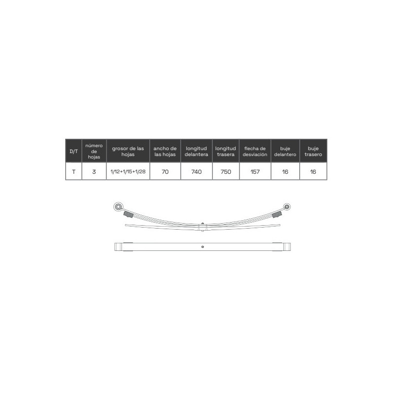 BALLESTA MERCEDES SPRINTER - VOLKSWAGEN CRAFTER 1995-2006 2013 - ADELANTE 3 HOJAS 9043201606 - 2D0511131P