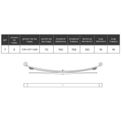 BALLESTA MERCEDES SPRINTER VOLKSWAGEN CRAFTER 2006-2018 3 HOJAS 9063200206 2E0511131B