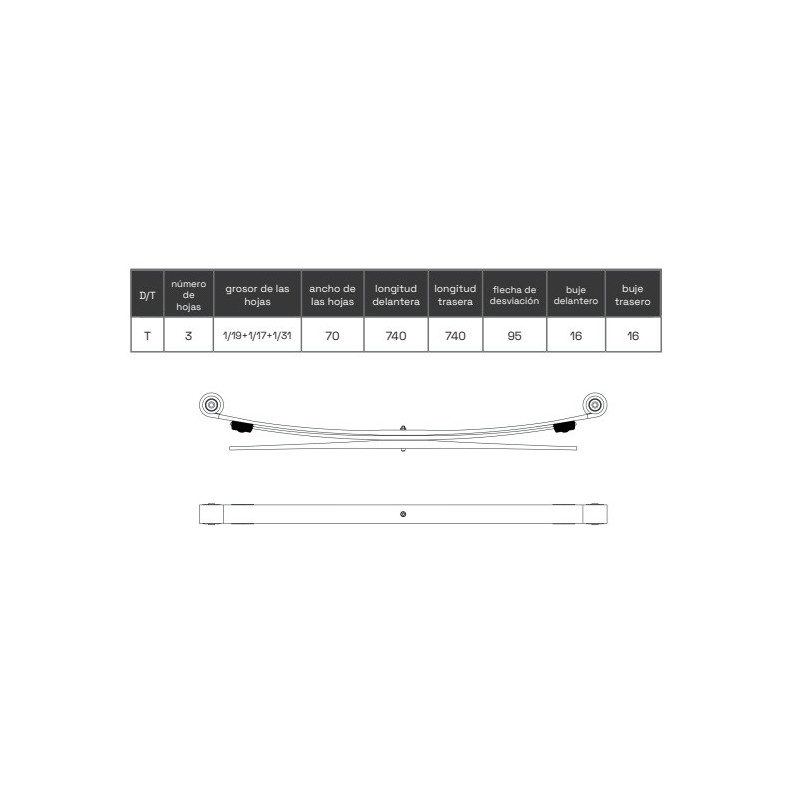 BALLESTA MERCEDES SPRINTER 2019 - ADELANTE 3 HOJAS 9073201700