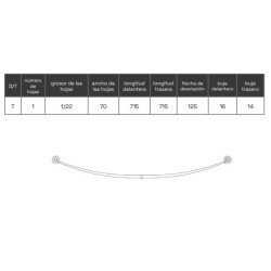 BALLESTA RENAULT MASTER NISSAN INTERSTAR OPEL MOVANO 1998 - ADELANTE 8200812456
