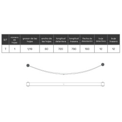 BALLESTA VOLKSWAGEN CADDY FORD CUSTOM 2004-2020 2K3511151T