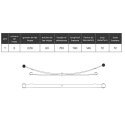 BALLESTA VOLKSWAGEN CADDY 2004-2020 2 HOJAS 2K5511151AK