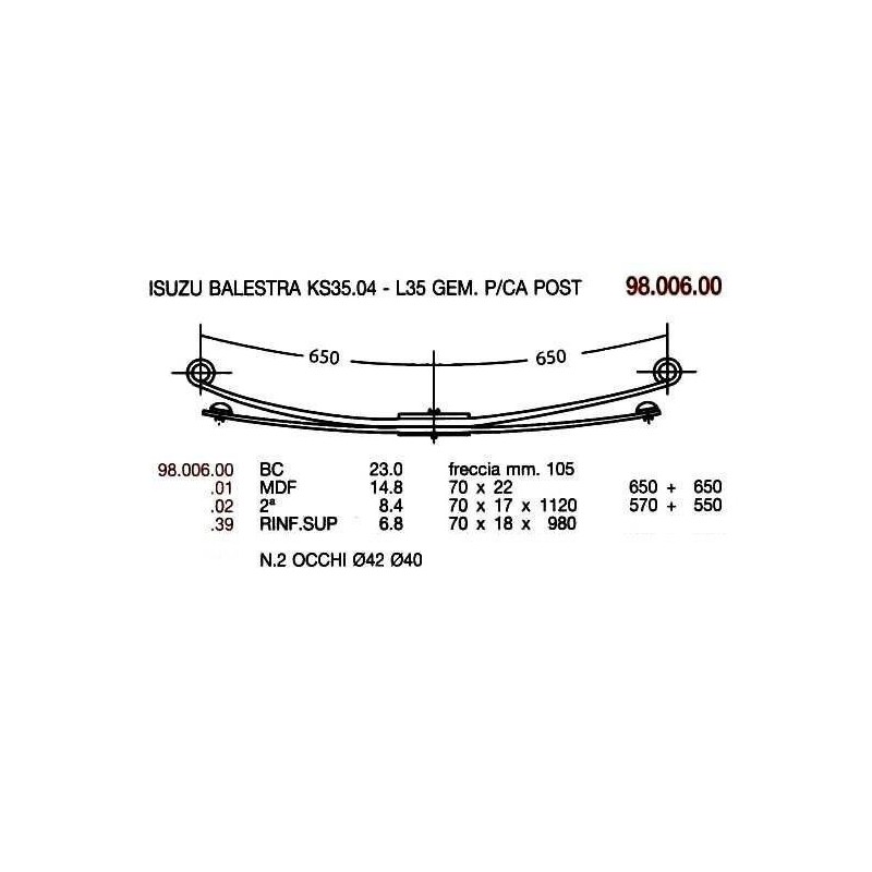 1ª TRA PAR ISUZU KS35.04 L35 70/22 650+650